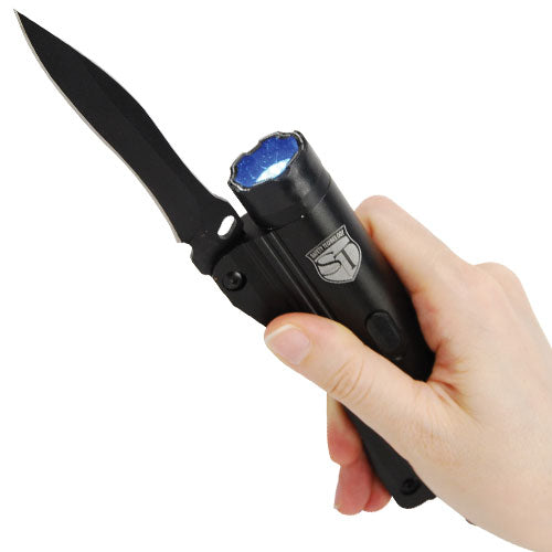 Pepper Gel, Flashlight-Stun Gun-Knife, Tactical Pen, & Lipstick Alarm Bundle
